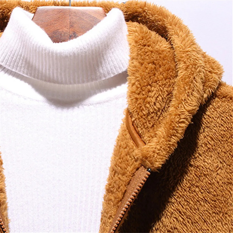 2026 Mens Casual Fleece Jacket Fashion Thick Warm Hooded Cardigan Loose Sweatshirt Men Winter Furry Coats Big Size 8XL 251023