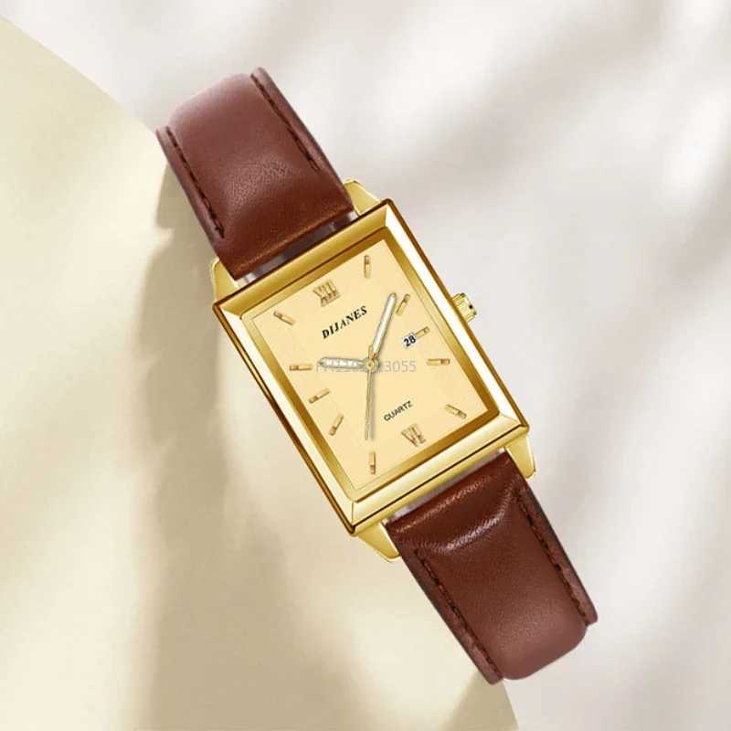 Brand Luxury Watches for Men Fashion Quartz Wristwatch Square Gold Man Business Clock Mens Calendar Watches Relogio MasculinoL251023