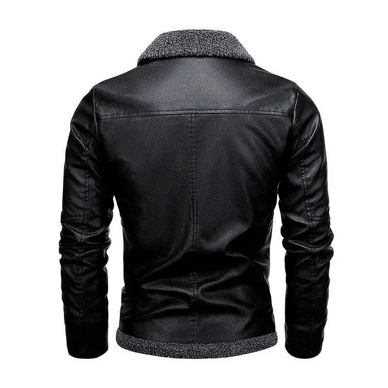 New Mens Leather Jackets Autumn Winter Slim High Quality Motorcycle PU Jacket Man Business Fleece Warm Black Leather Coats W251023