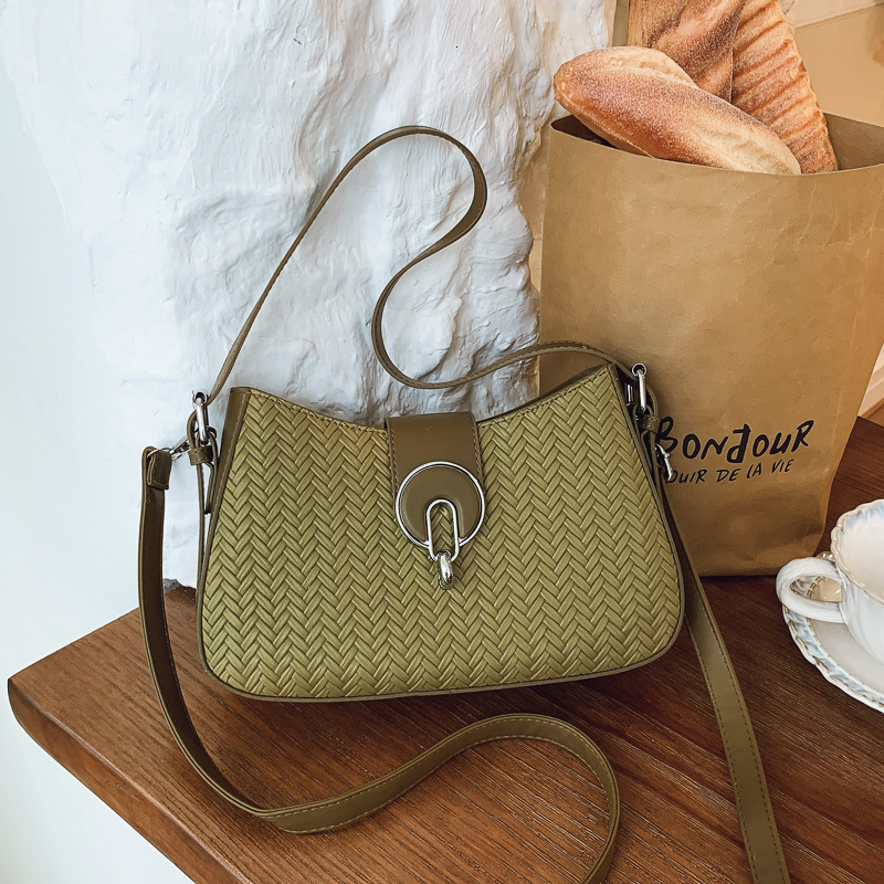 Luxury Brand Designer Bag High-End Woven Pattern Underarm Bag For Women 2025 New Korean Fashion Large Capacity Handbag Crossbody Bag