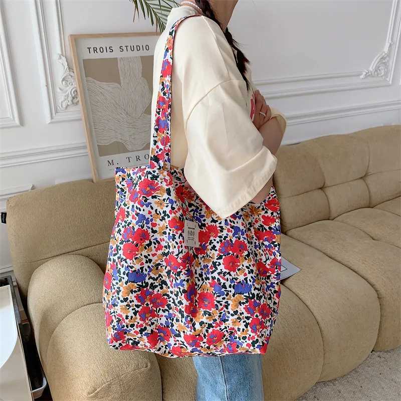 Youda New Style Fashion Vintage Floral Canvas Shoulder Bag for Women Simple Handbag Large Casual Capacity Shopper Tote BagsL251023