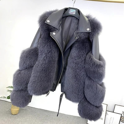 Winter Fox Fur Coats With Genuine Sheepskin Leather Wholeskin Natural Jacket Outwear y Women 251022