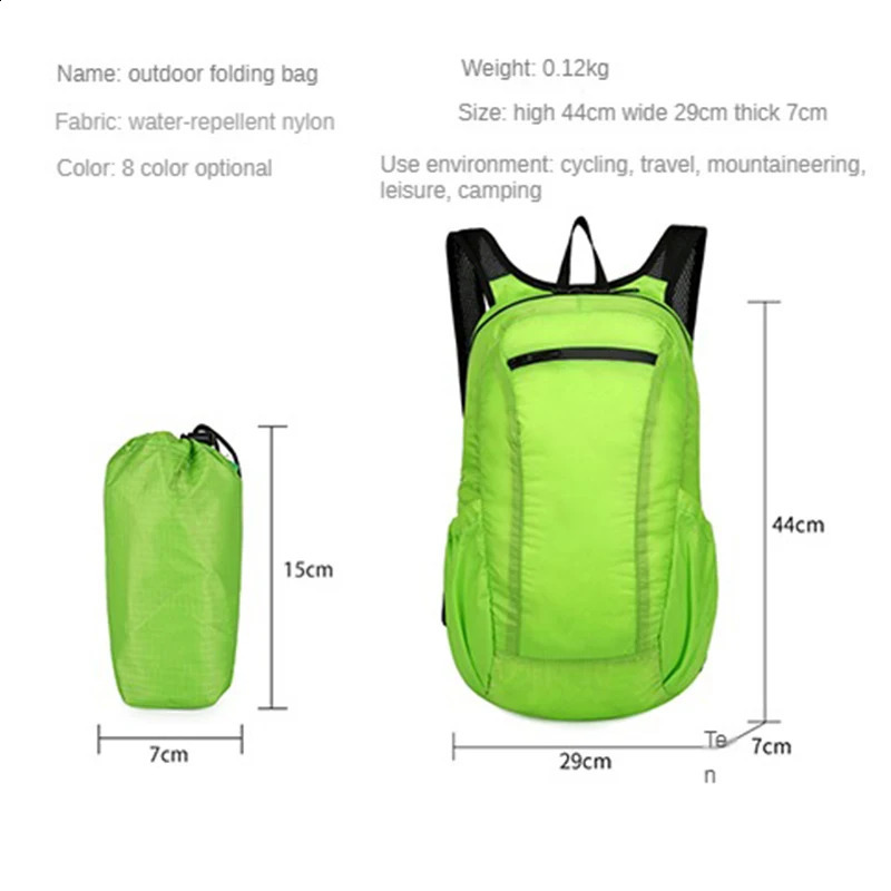 Custom Student Backpack Fashionable Storage Folding Bag Leisure Bag Sports Ultra Light Skin Bag Backpack 251021