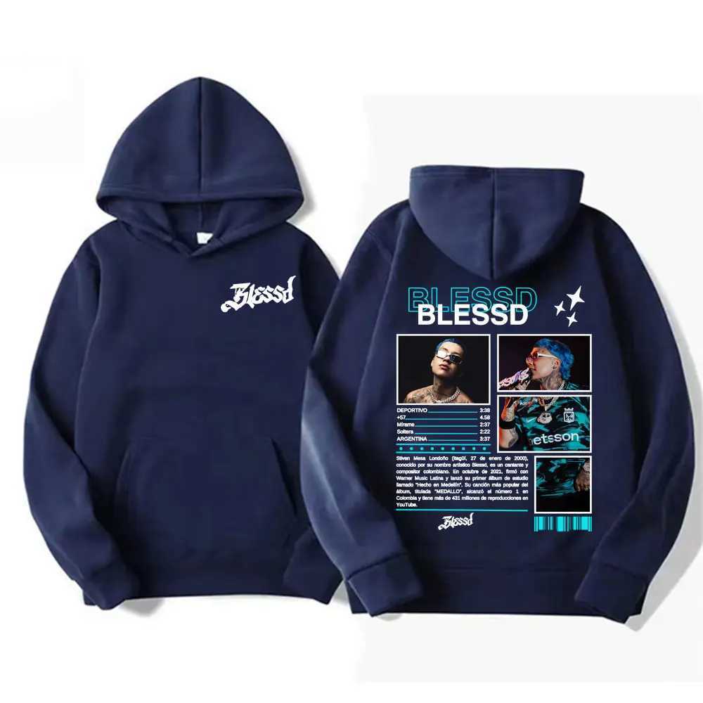 Rapper BLESSD BENDECIDO 2025 Tour Cover Hooded sweatshirt Mens fashion hiphop pop music street hoodieT251023