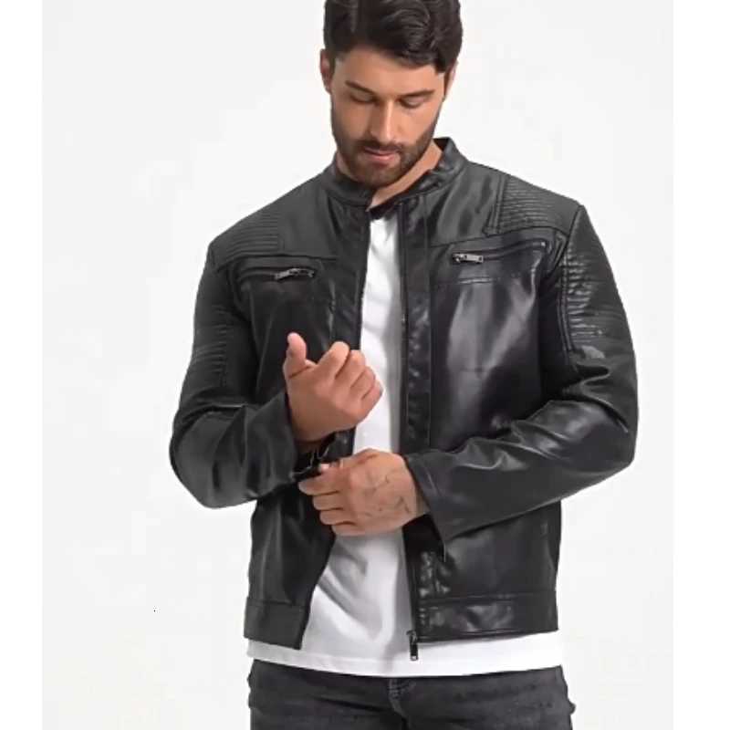 Leather Jacket Slim Cool Handsome Men Clothing New Mens Motorcycle Jacket New Male Vintage Leather Jackets Outer Leather Wear W251023