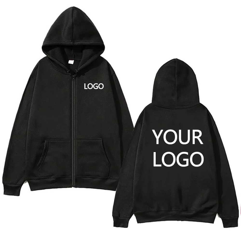 DIY Personalised customised mens street hoodie zip front sports sweatshirt womens casual knitted hoodie couples giftT251023