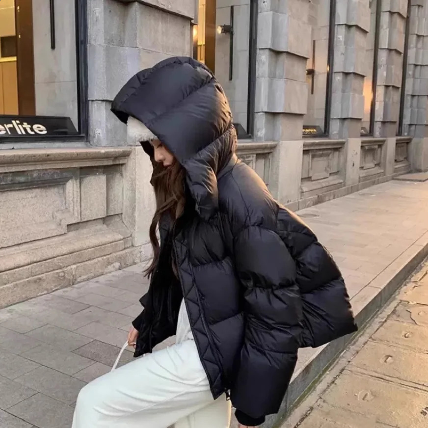 Autumn Winter Jacket Women Fashion Lightweight Hooded Down Cotton Overcoat Female Loose Casual Warm Parkas Outerwear 251022