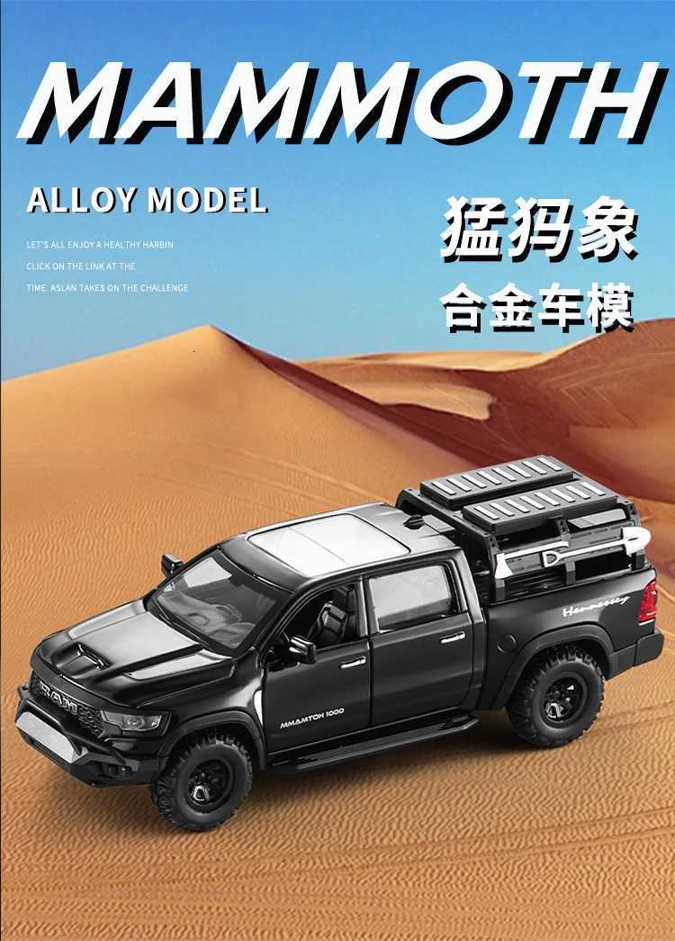 132 Diecast Metal simulation Mammoth Alloy model car sound light boys toy gift Offroad vehicle Collection model carT251023