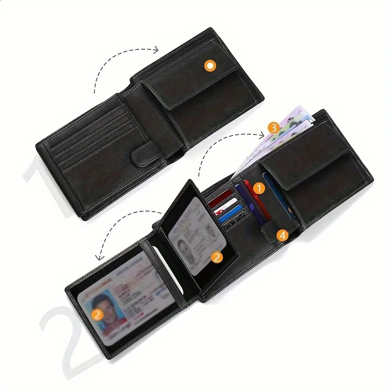 YAT Mens Wallet RFID AntiTheft Brush Loose Leaf Three Fold Wallet Large Capacity With Zero Money Bag Credit Card Bag251023