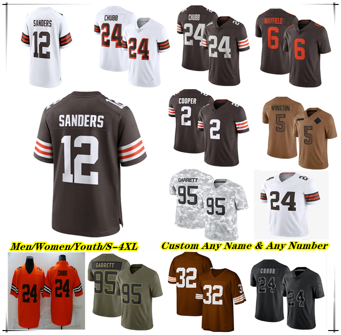 American Football Jersey Dillon Gabriel Shedeur Sanders Quinshon Judkins Deshaun Watson Harold Fannin Jr Jerry Jeudy David Njoku Myles Garrett Carson Schwesinger