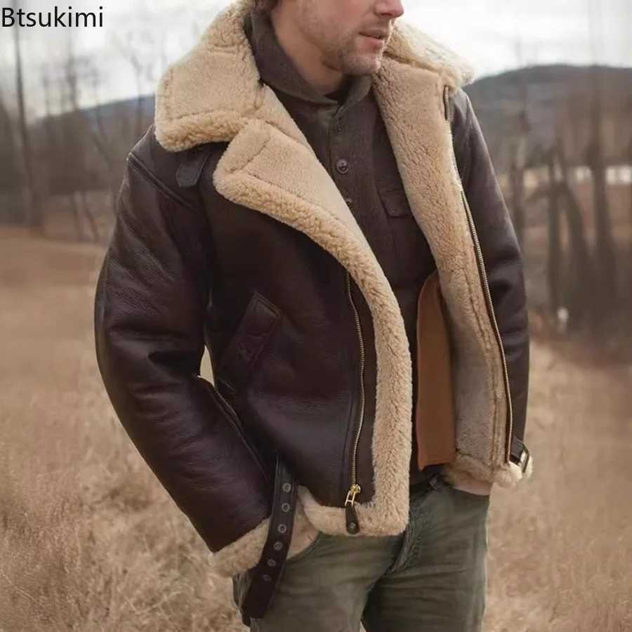 Winter Leather Jackets for Men Fashion Plush Lining Warm Comfortable High Quality Leather Coats Mens Luxury Motorcycle Jackets W251023