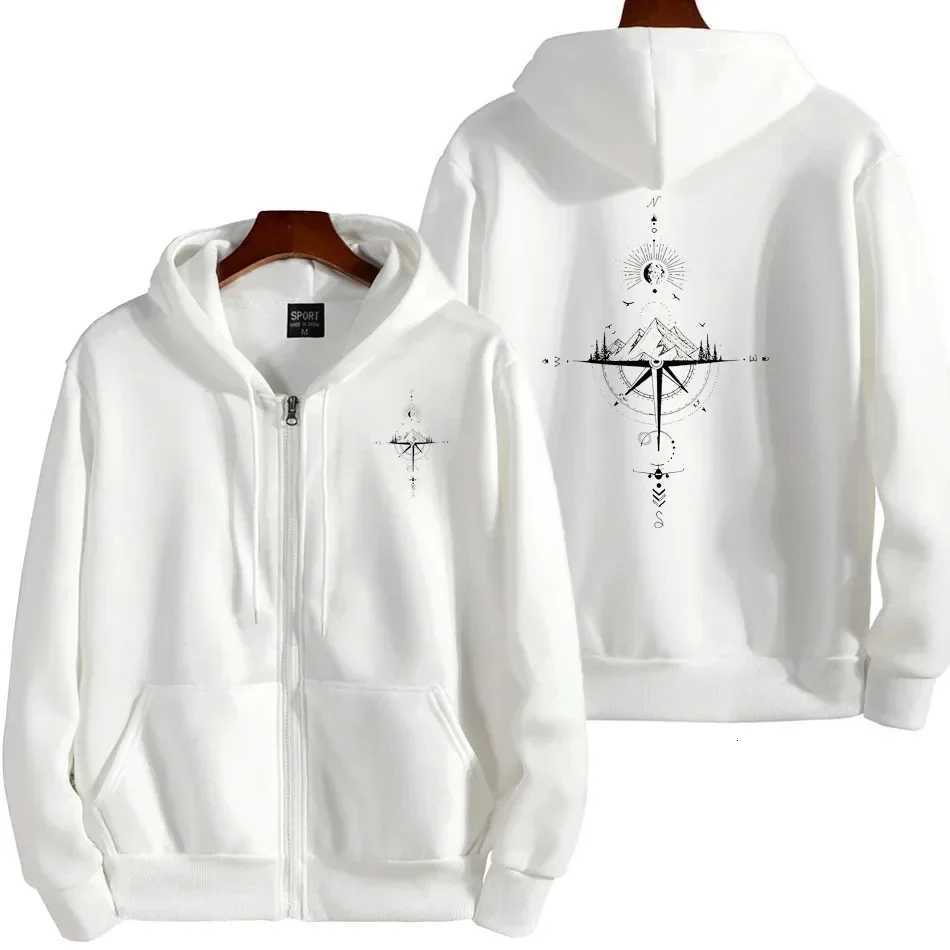 Zip Hoodies for Men Print Hooded Long Sleeve Sports Tops Mens ClothesT251023
