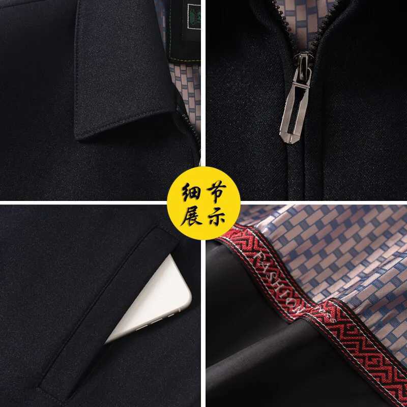 2025 new mens coat dad fashion handsome suit lapel old cadre leadership jacket middleaged and elderly jacket W251023