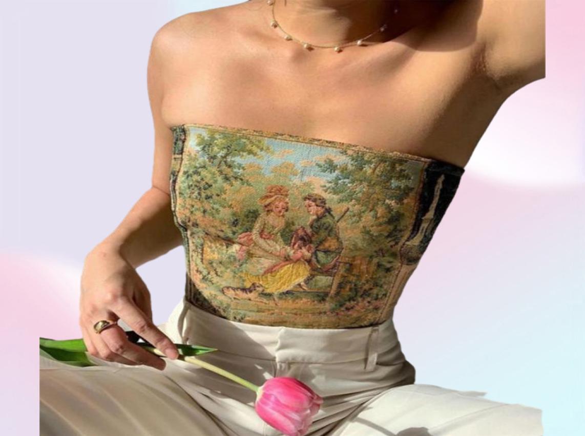 Summer Women039s Sexy OffShoulder Tube Tanks 2022 New Strapless Backless Printing Tank Vests Tops Women Party Club Wear8481995