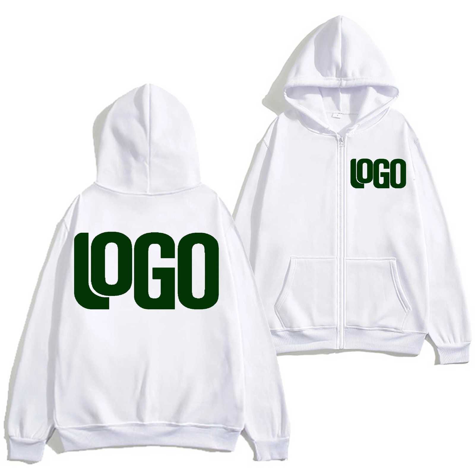 DIY custom your brand 230GSM new zipper autumn and winter casual mens and womens tops solid color hoodie sweatshirtT251023