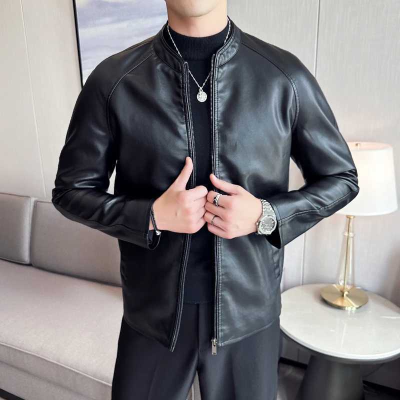 High Quality Outdoor Sports Leisure Leather Jacket For Autumn and Winter Soft Comfortable Fashionable Versatile Leather Jacket W251023