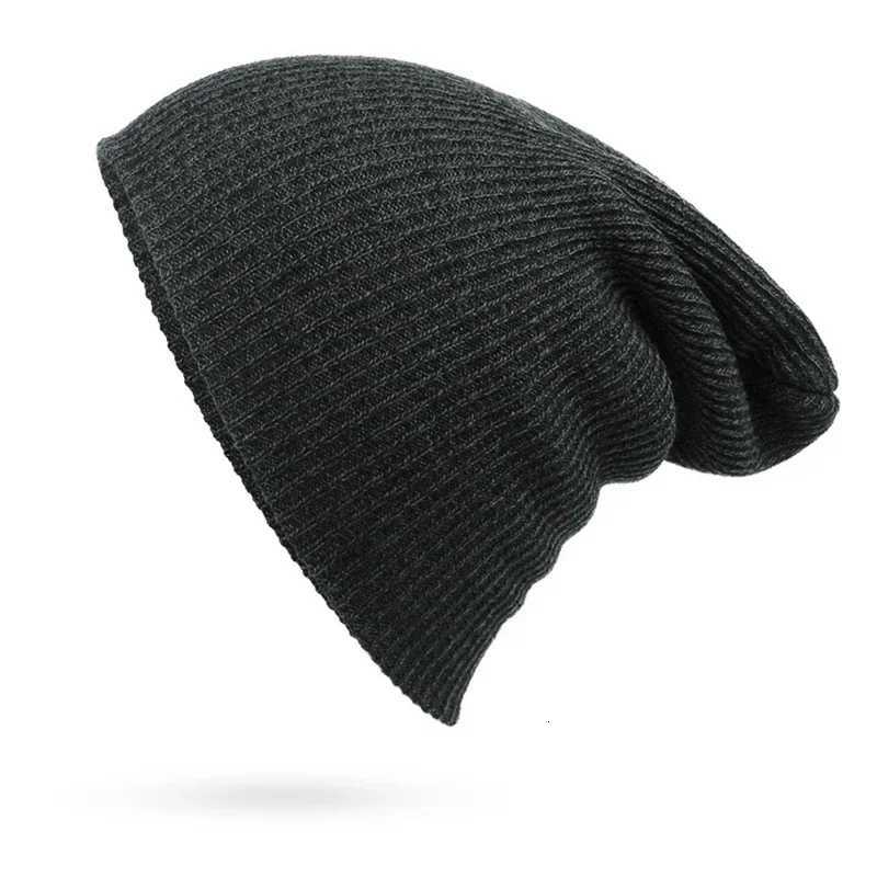 New Fashion Beanies for Men Solid Woon Thicke Knit Warm Hat Man Beanie Winter Hats Casual Hip Hop Unisex Skl sW251023