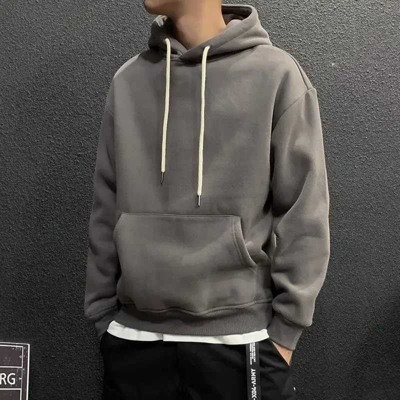 Sweatshirts For Man Fleeced Green Mens Clothing Hooded Hoodies Solid Simple Elegant Hot Offers Sweat Shirt Welcome Deal CheapT251023