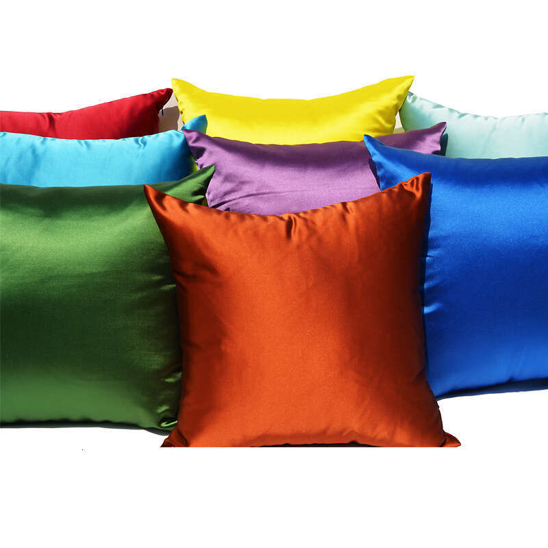 Home Decor Glossy Faux Silk Satin Solid Color Pillow Cushion Cover