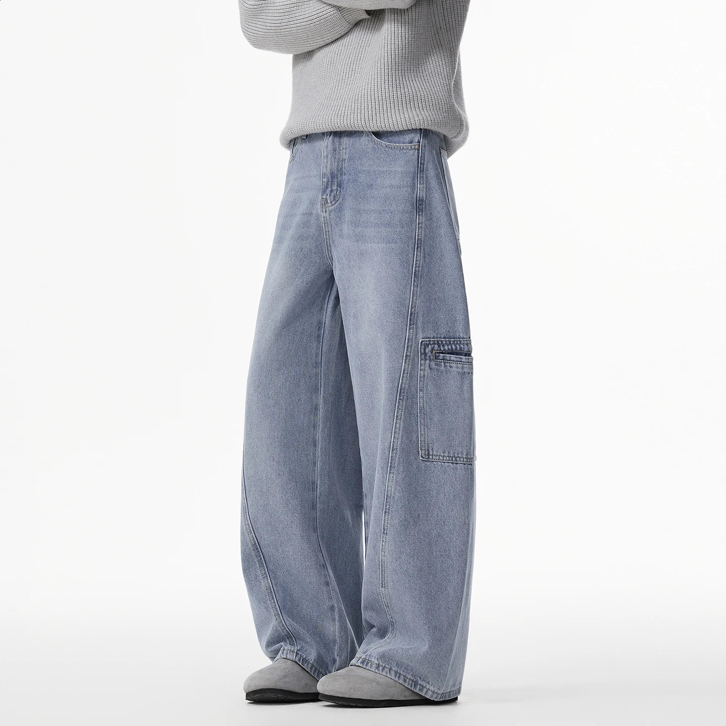 Fall and Winter 2025 Mens Highend Quality Loose Leg Multipocket Stitching N Fashion Jeans Long Pants 251018