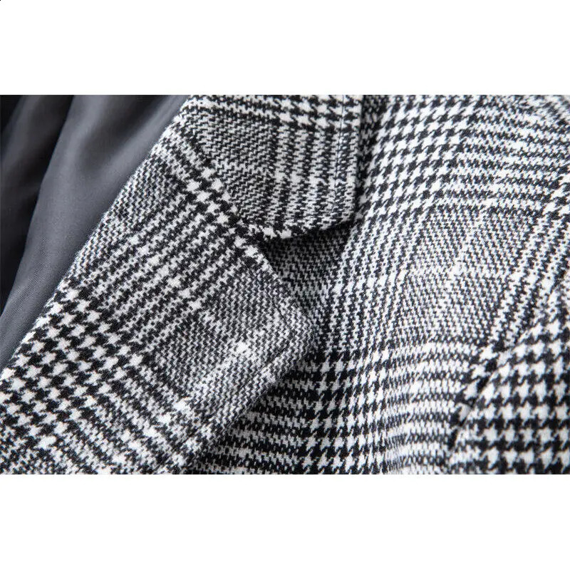 Business Dinner Gentleman Slim Group Dress Fashion Men British Style Man Plaid Blazer 251023