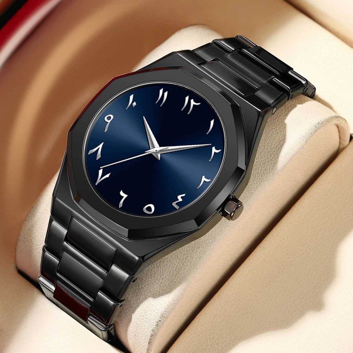 Modern Minimalist Personality Creative Allblack Mens Watch Arabic Digital Sports Leisure Quartz Watch Unique Design Watch 2025L251023