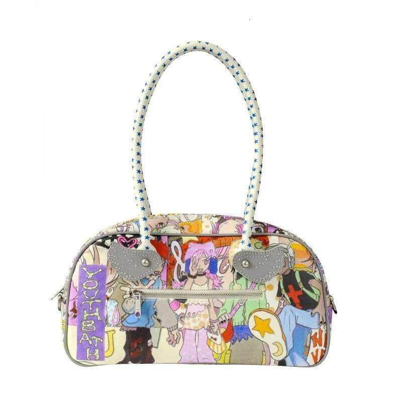 Oliwa Graphic Wings Shoulder Bag Women Korean Fashion Brands Designer Handbags New Cute Cartoon Printing Female Bags