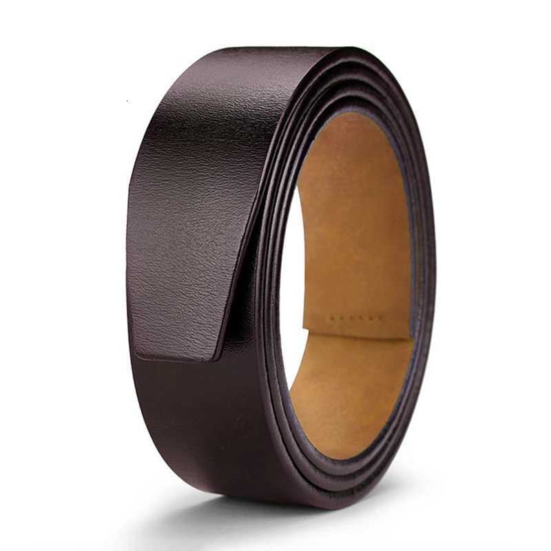 No Buckle 35cm Width Genuine Leather Belt Straps Without Automatic Buckle Waist Belts Black Brown Plus Size 130 140 150cmXJ251023