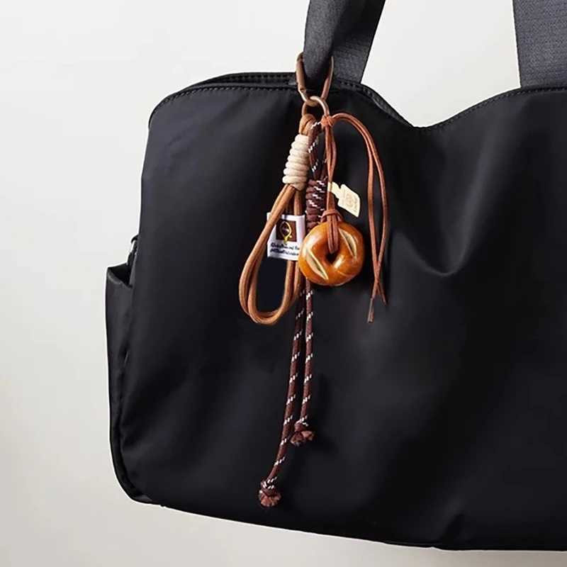 Unique Alkali Water Bread Keychain Handmade Gift Bag Charm Purse Pendant Keyring Ornament for Baking Culture Enthusiasts Z251023