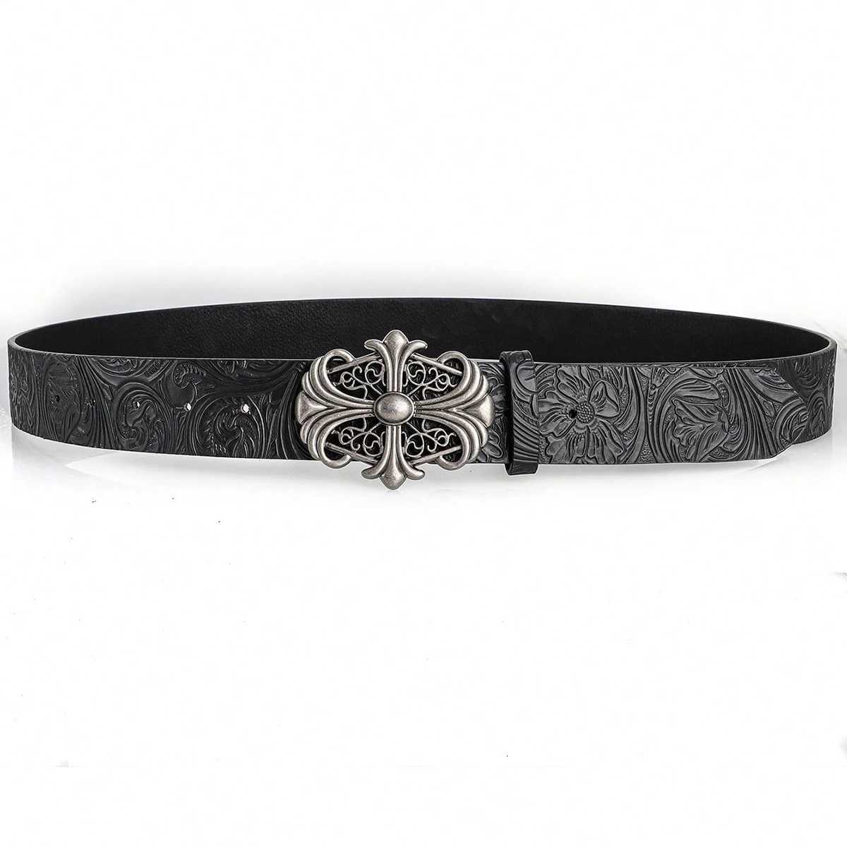 Retro Mens Belt Bohemian StyleChic Black PU Leather Belt Fashion Vintage Hollow Buckle Belt Punk Rock Y2K StyleFor Men WomenXJ251023