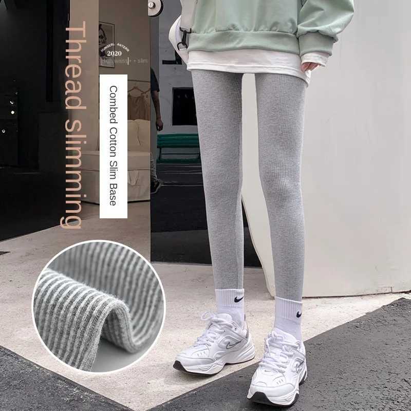 High Waist Warm Pants Winter Skinny Pants High Waist Solid Vertical Striped Sports Fitness Seamless Trousers Elasticity LeggingsT251023