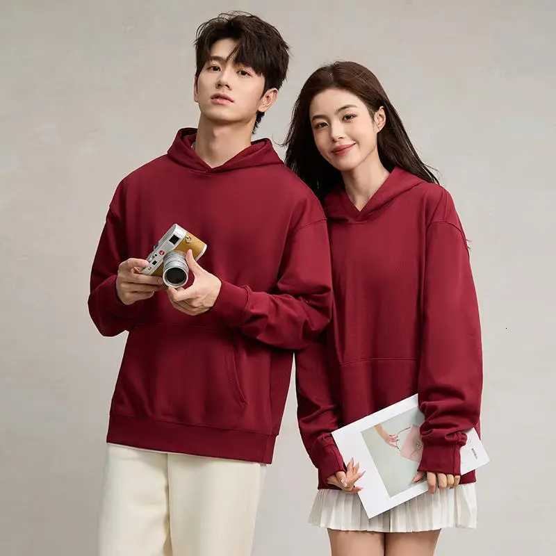 750g Terry Hooded Sweatshirt Autumn Winter Style Drop Shoulder Loose Trendy Pullover Hoodie Casual Solid Color Jacket UnisexT251023