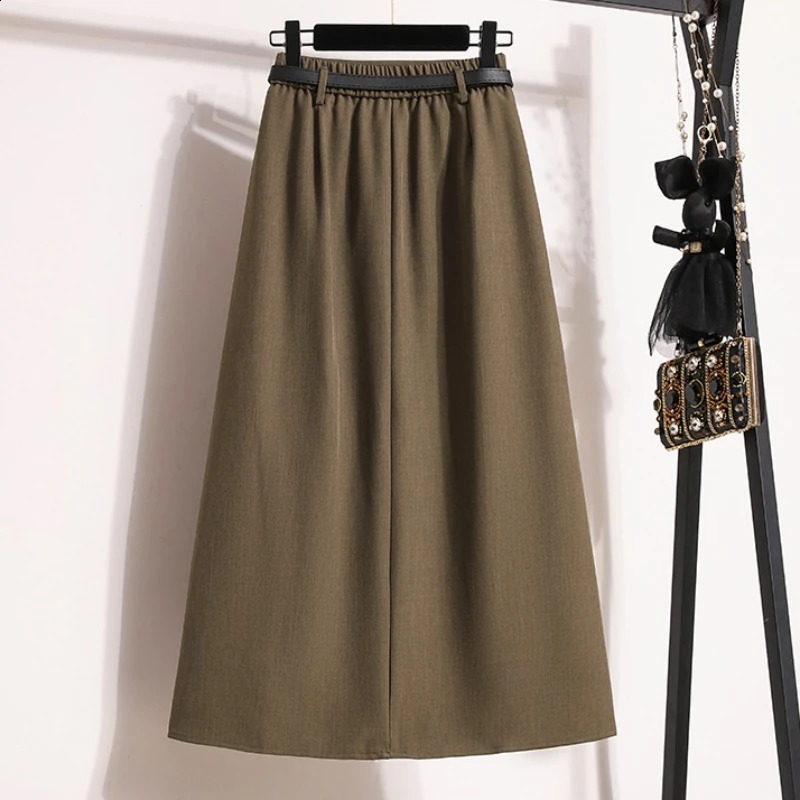 Womens Solid Simplicity Casual Chic Skirt Plus Size Suit Skirts Autumn Winter Fashion Aline Temperament Large 251022