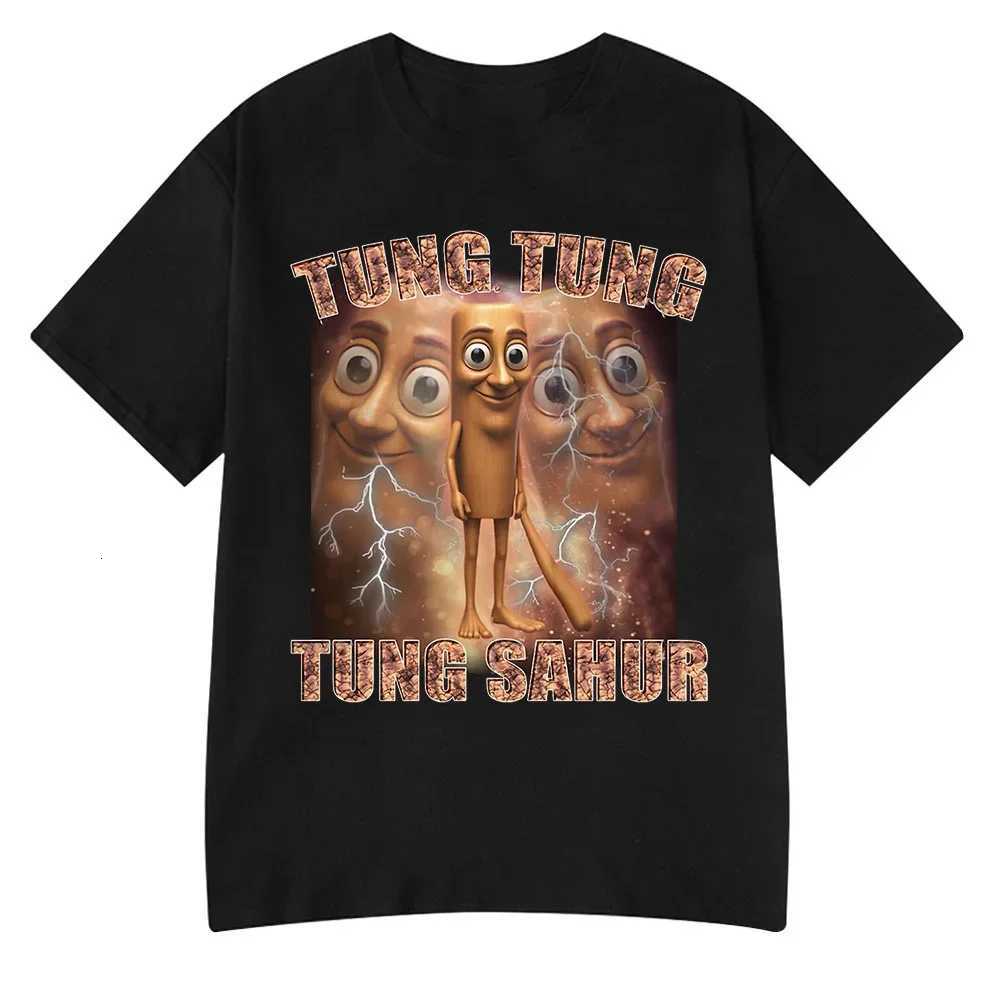 Tung Sahur Meme T Shirt Tralalero Tralala Bombardiro Crocodilo Funny Tshirt Men Women Polyester Short Sleeve TshirtXJ251023