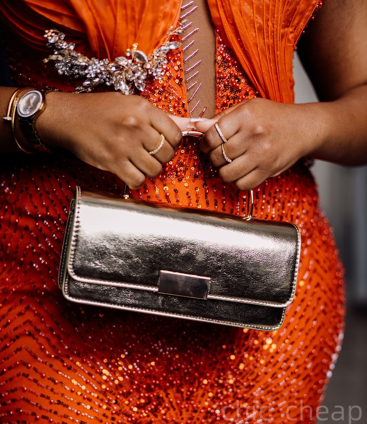 2025 Orange Plus Size Aso Ebi Prom Dress Sheer Neck Crystals Evening Gowns Sequined Mermaid Formal Dress Birthday Party Dress Second Reception Dresses