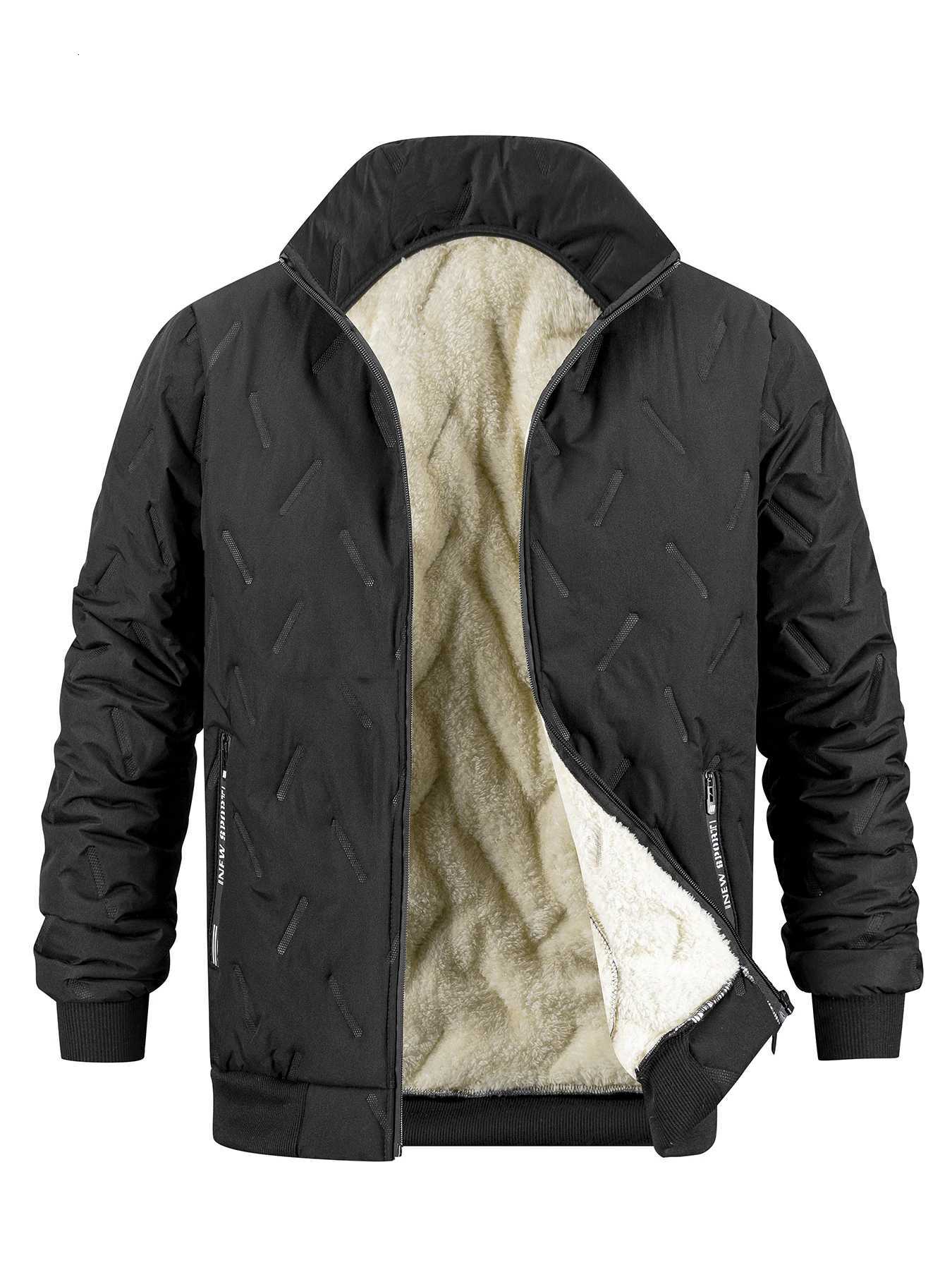 2025 High Quality Winter Mens Zipper Knitted Long Sleeved Jacket Warm Thicken Fleece stand collar Top Casual Fashion Coat W251023