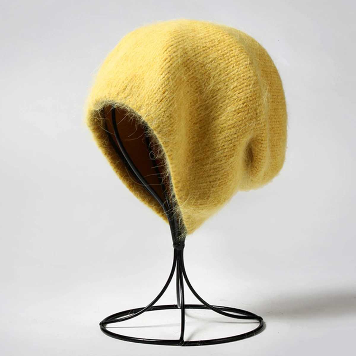 Unisex Soft Thin Rabbit Hair Slouchy Knit Beanie Stocking Winter Warm Candy Color Ski Windproof Hat Plain Fashion Beanie HatW251023