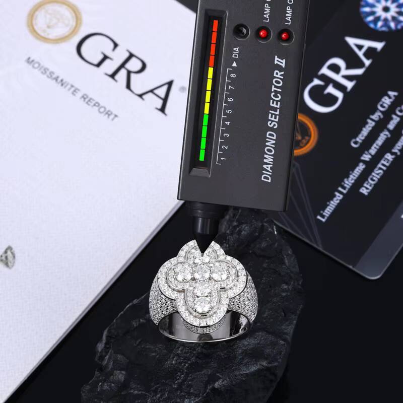 Hip Hop 925 Silver Moissanite Fine Jewelry Iced Bling Cross Ring for Men Women Valentines Day Prayer Gift Rings