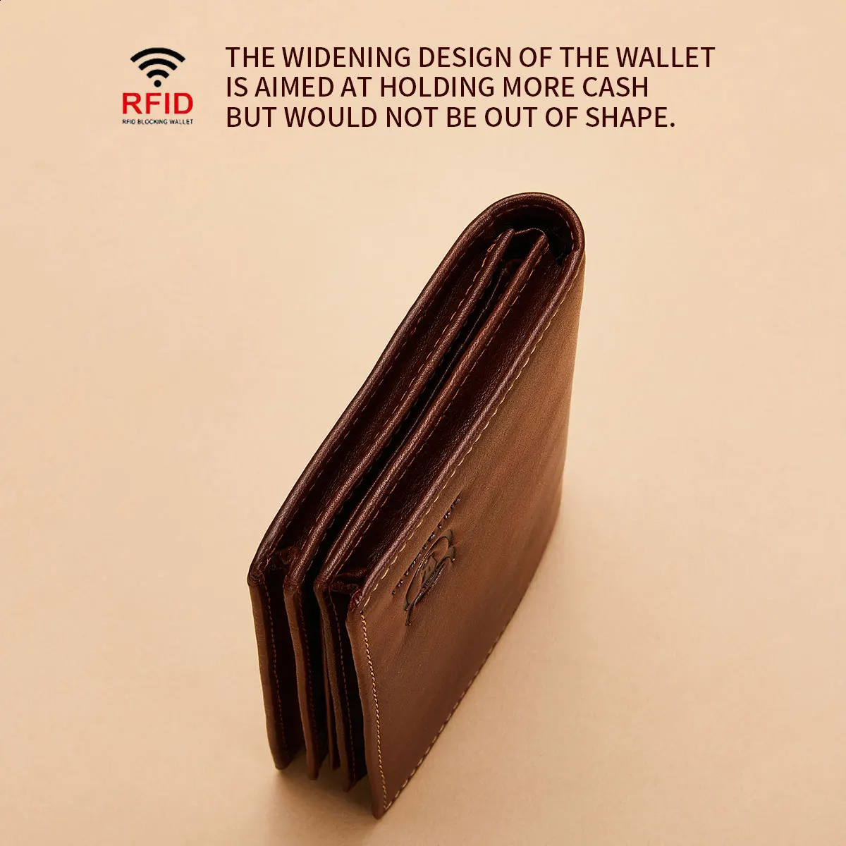 BULLCAPTAIN 100 Leather Mens Wallet High Quality Product Leather Mens Wallet Multifunctional Card Slot Short Wallet QB017251023