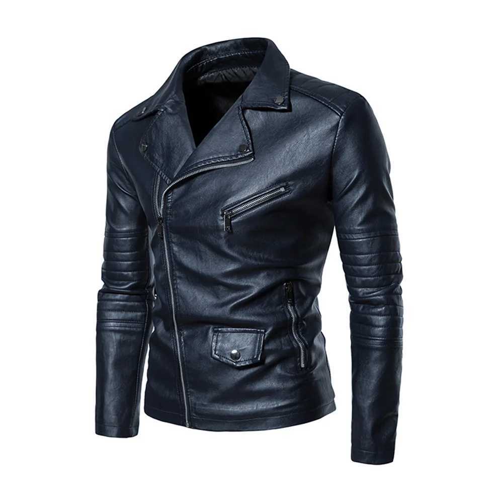 Mens leather jackets with zippers and lapels business casual jackets mens motorcycle suits mens bomber leather jackets W251023