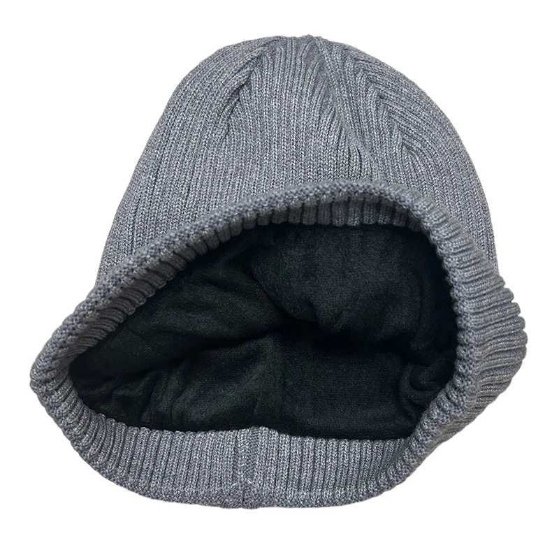 Mens Thermal Knit Beanie Winter Warm Striped Pattern Outdoor Sports Ski Hat Fleece Lined CapXJ251023