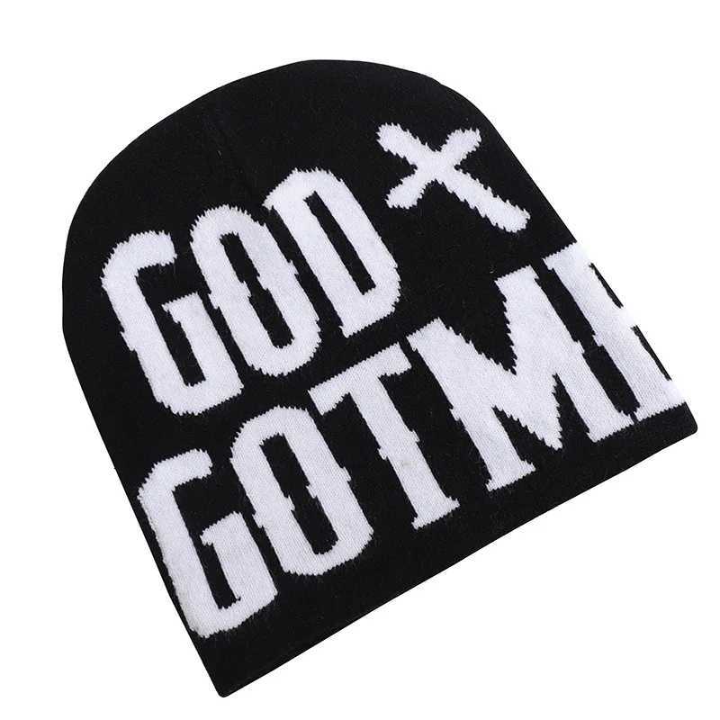 Letter Print Y2K Beanie Hats for Mens and WomensCool Letter Graphic Skull CapOutdoor Ridingskiing Outdoor Warm Head HatXJ251023