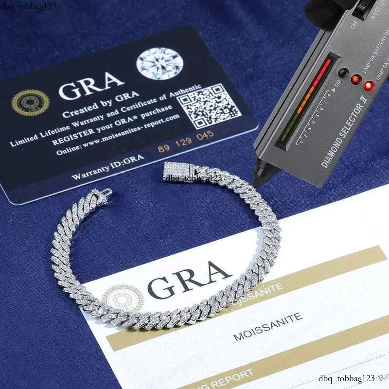 6mm Pass Test Moissanite Cuban Link Chain Sterling Sier VVS Dia Iced Out Women Single Rows Thin Necklace