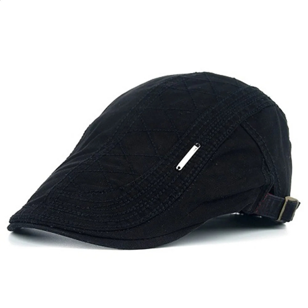 Men Beret Fashion Solid Color Flat Cap Summer Visor For Male Vintage Cotton Casquette Berets Adjustable sboy Hat 251021
