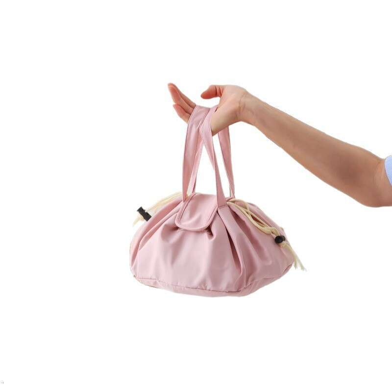Lazy Makeup Travel Portable Large Capacity Waterproof Toiletry Handheld Drawstring Closure Bucket Bag