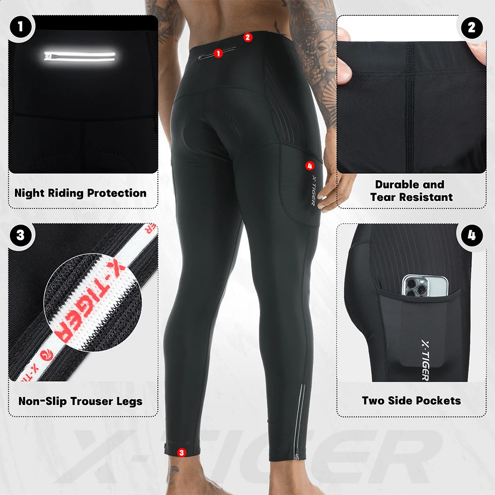 XTIGER Men Bike Long Pants 5D Gel Padded Cycling Tights Leggings Outdoor Riding Mountain Road Bicycle Trousers 251023