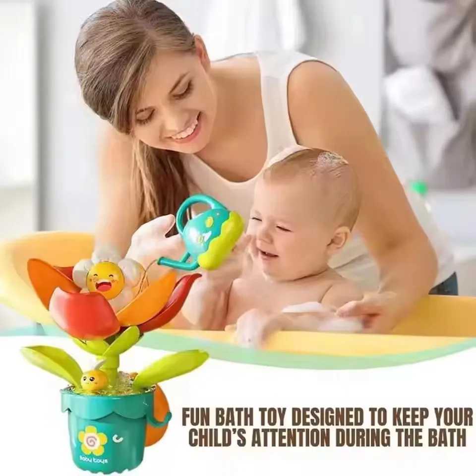Sunflower Bath Toys Water Activated Blooming Shower Spray Fun Bath Time Interactive Water Play For Kids Baby Safe Eco Frien B5N9 J251023