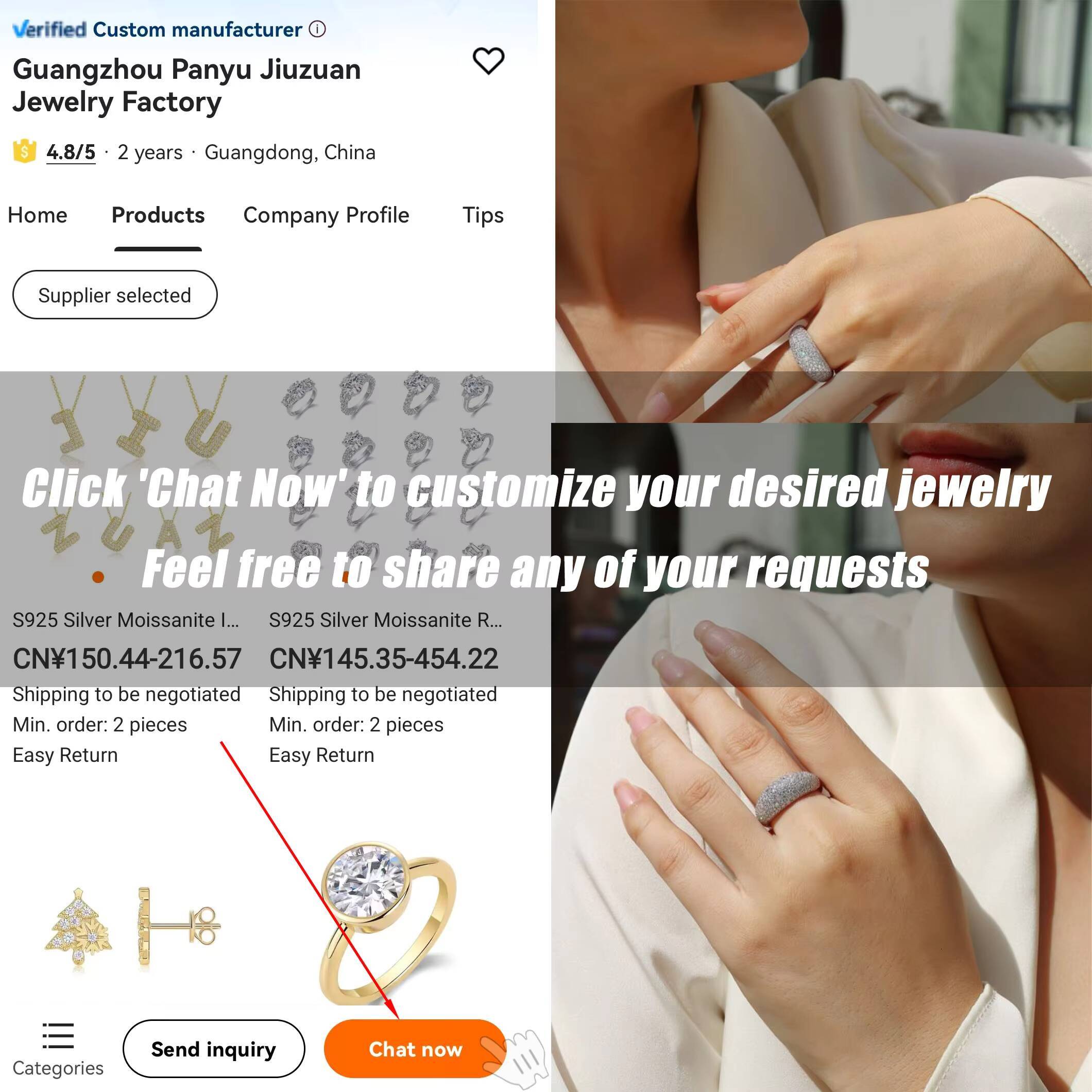 Luxury Moissanite Pav Ring S925 Sterling Silver 18K White Gold Plated Elegant Dome Design Jewelry for Women