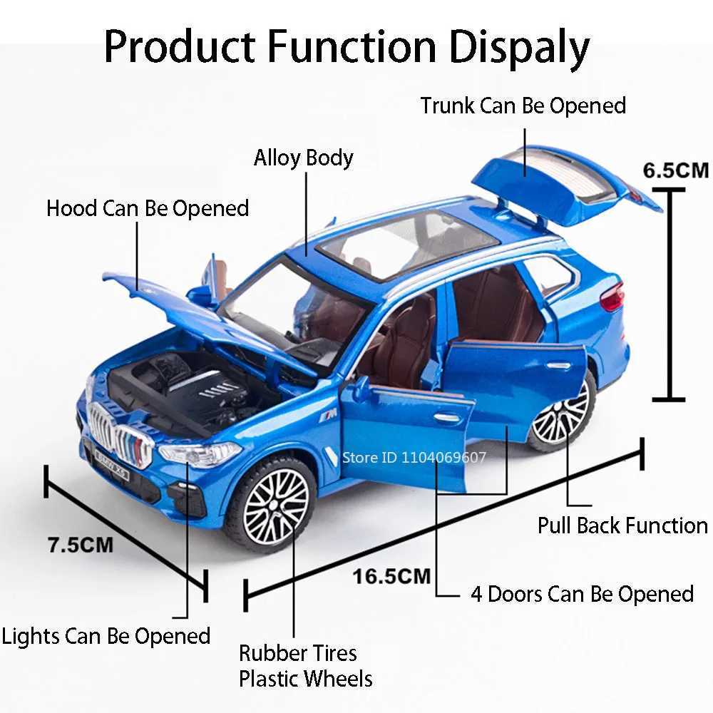 132 Scale X7 X5 Toy Car Models Alloy Diecast Miniature Models Sound Light Doors Opened Pull Back Ornament Vehicles Child GiftsT251023