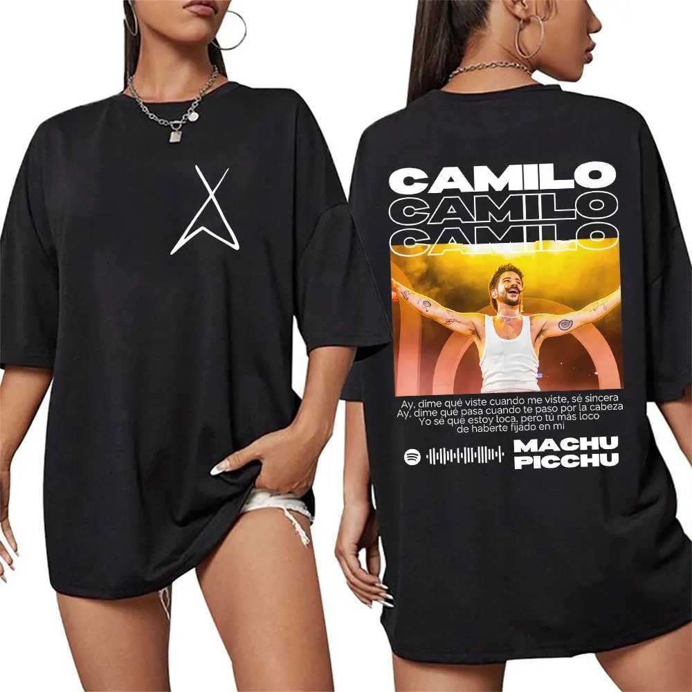 Singer Camilo Tour 2025 Merch Graphic T Shirts Men Women Hip Hop Gothic Short Sleeve Vintage Oversized Cotton Tee SummerXJ251023